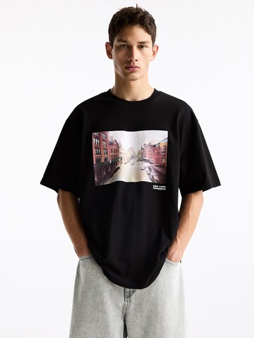 Pull&Bear Shirt in Zwart: voorkant