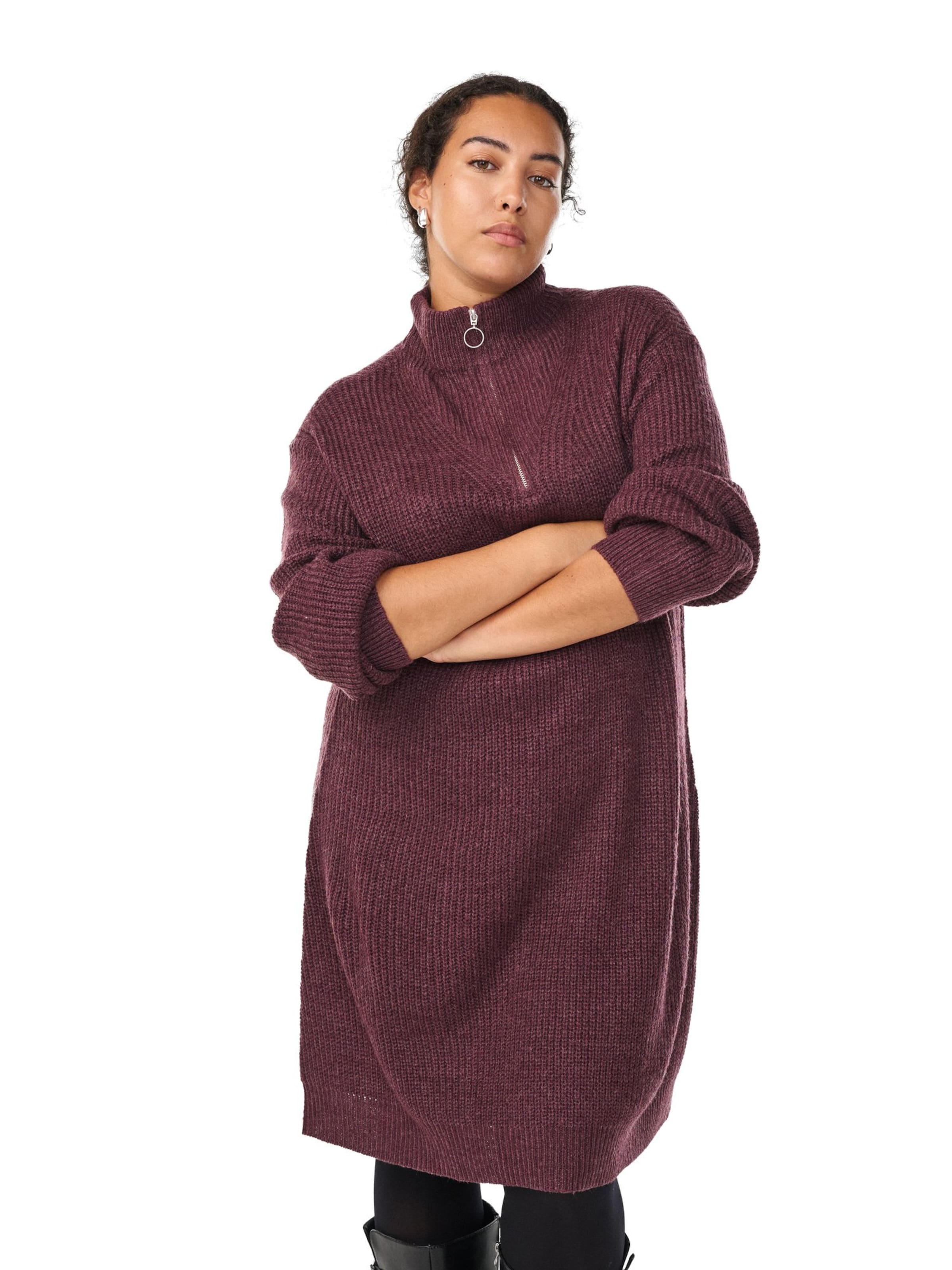 Zizzi Pletené šaty 'Fllola' - Červená: predná strana