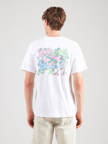 Cleptomanicx T-Shirt 'C@ll' in Weiß: Vorderseite