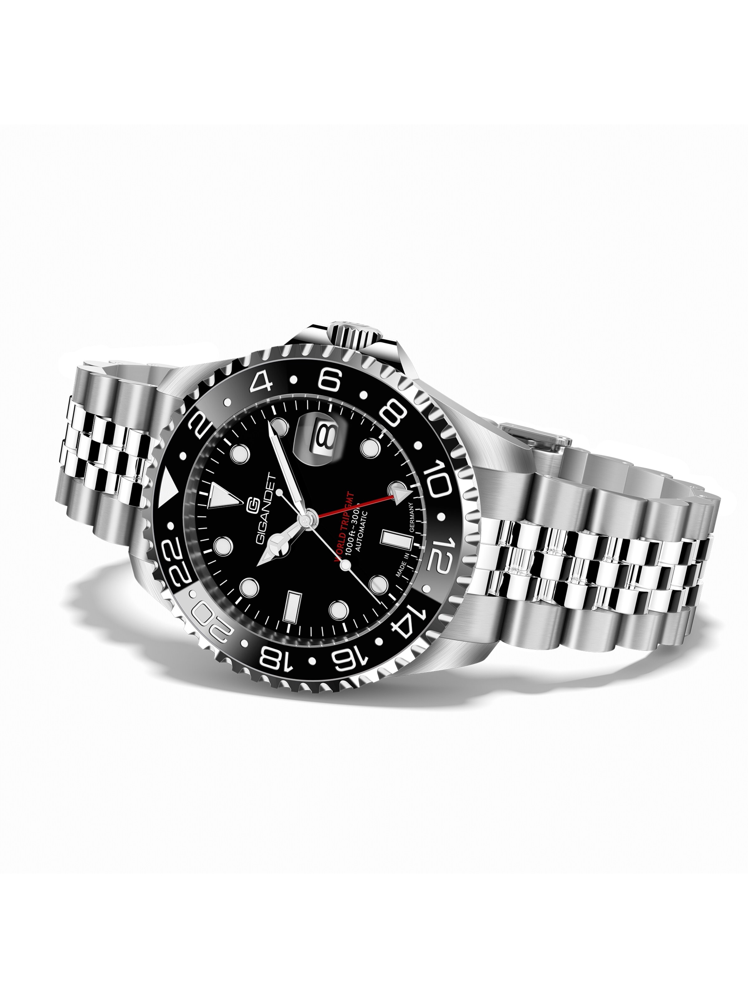 Gigandet Analogové hodinky 'WORLD TRIP GMT CERAMIC' – černá