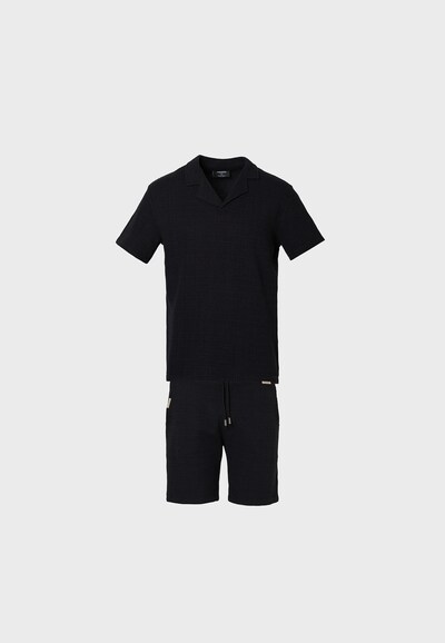 Tom Barron Freizeitanzug Polo Shirt And Pant Set For Men in XL in schwarz, Produktansicht