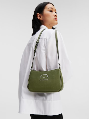 Karl Lagerfeld - Bolso de hombro en verde: frente