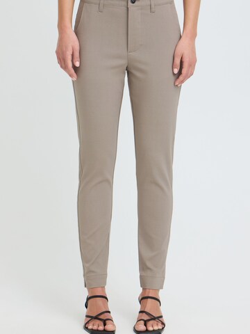 Coupe slim Pantalon ' OXKeily ' Oxmo en beige : devant