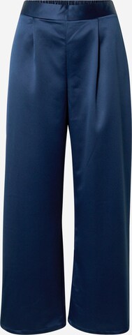 Wallis Wide leg Pleat-Front Pants in Blue: front