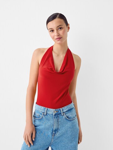 Bershka Shirt Bodysuit in Red: front