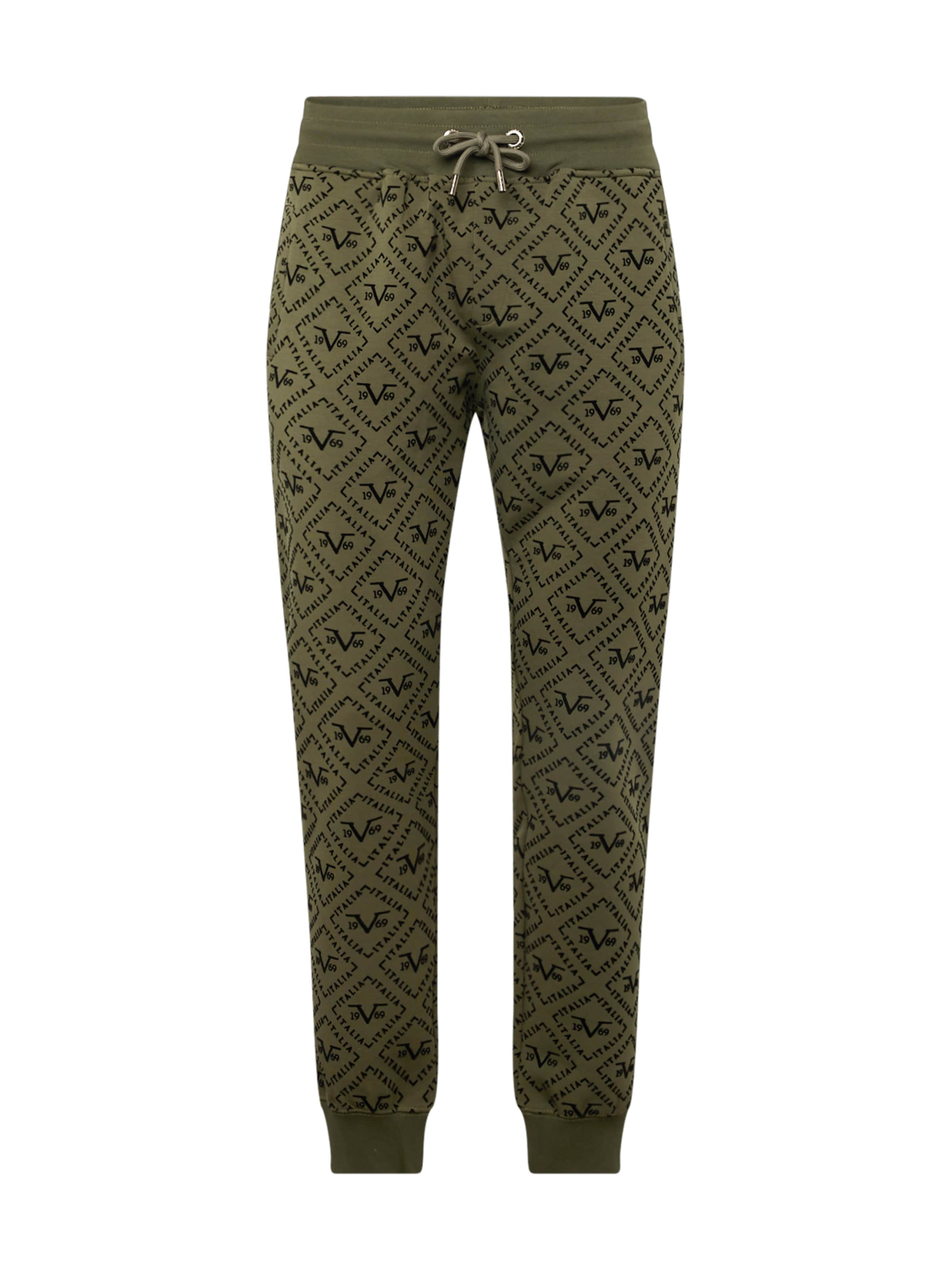 19V69 ITALIA Zúžený Kalhoty 'EGBERT' – zelená: přední strana