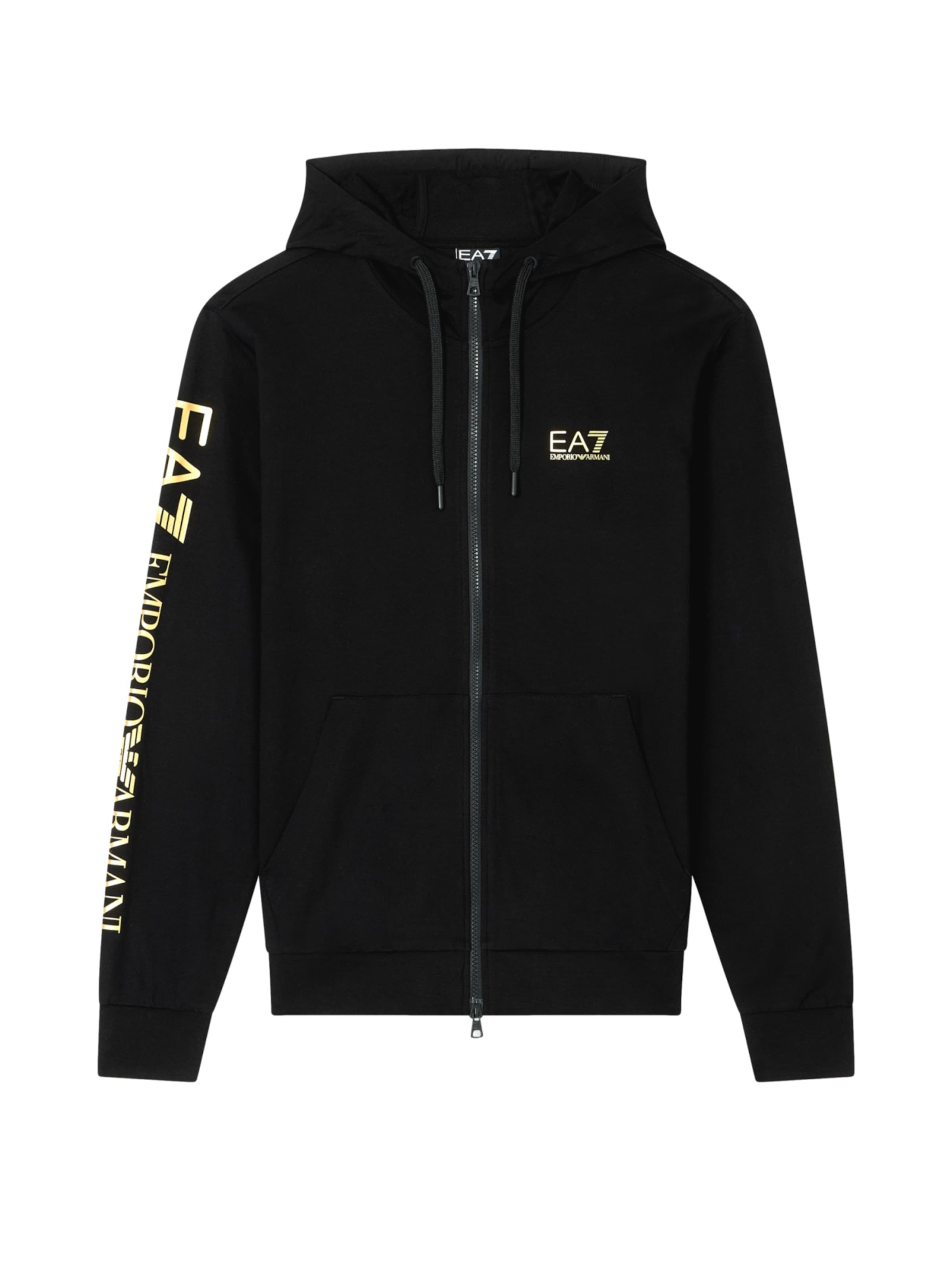 EA7 Emporio Armani Sweatvest in Zwart: voorkant