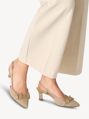 Décolleté sling di Tamaris in beige: frontale