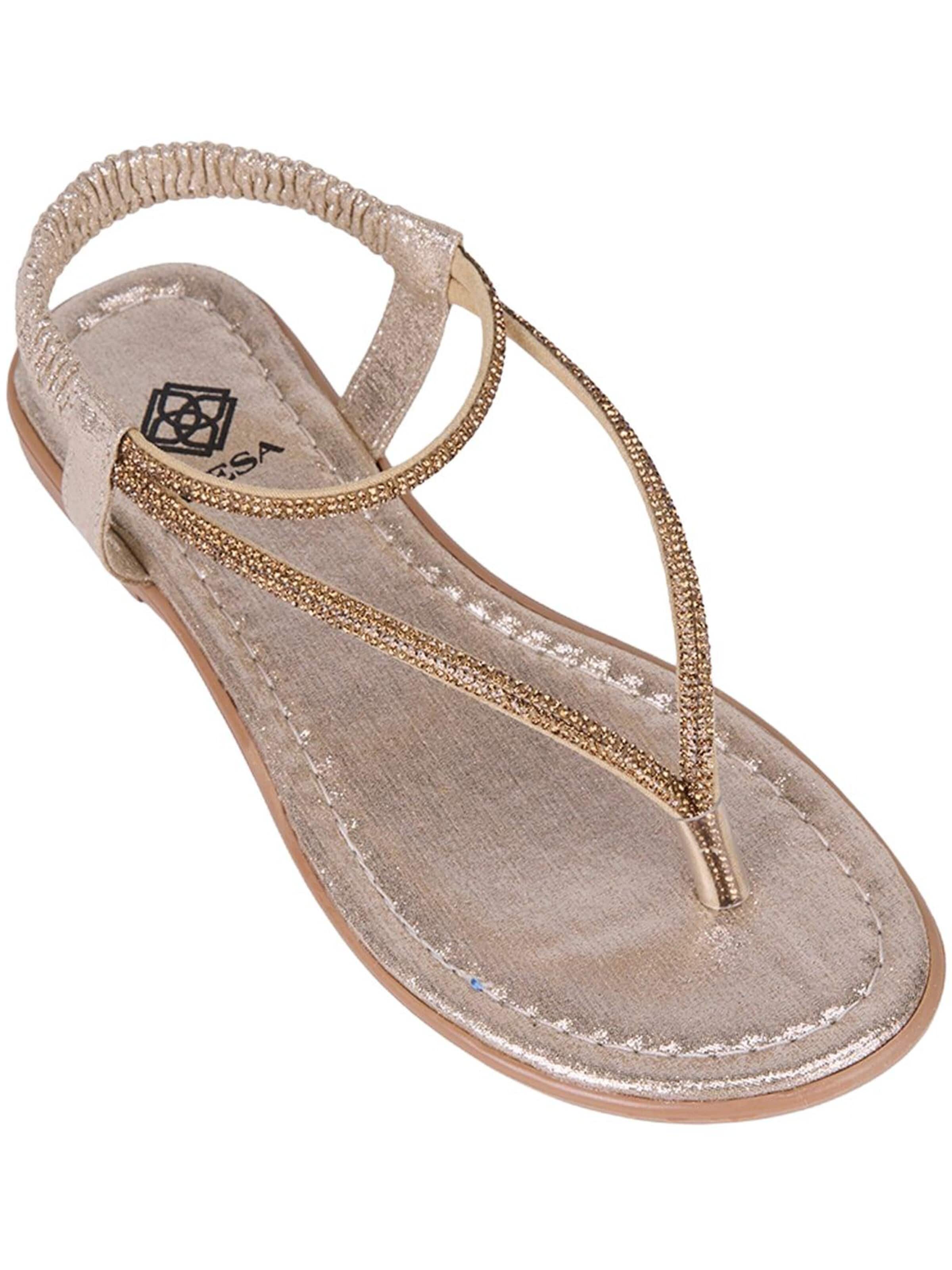 Desa - Sandalias de dedo 'Zehenstegsandalen' en oro