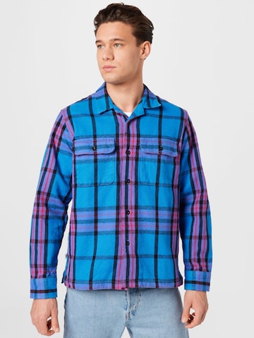 Obey Between-season jacket 'Stephan' in Blue: front