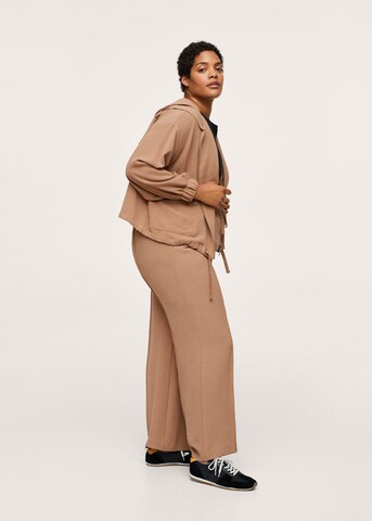 MANGO Wide Leg Hose in Braun