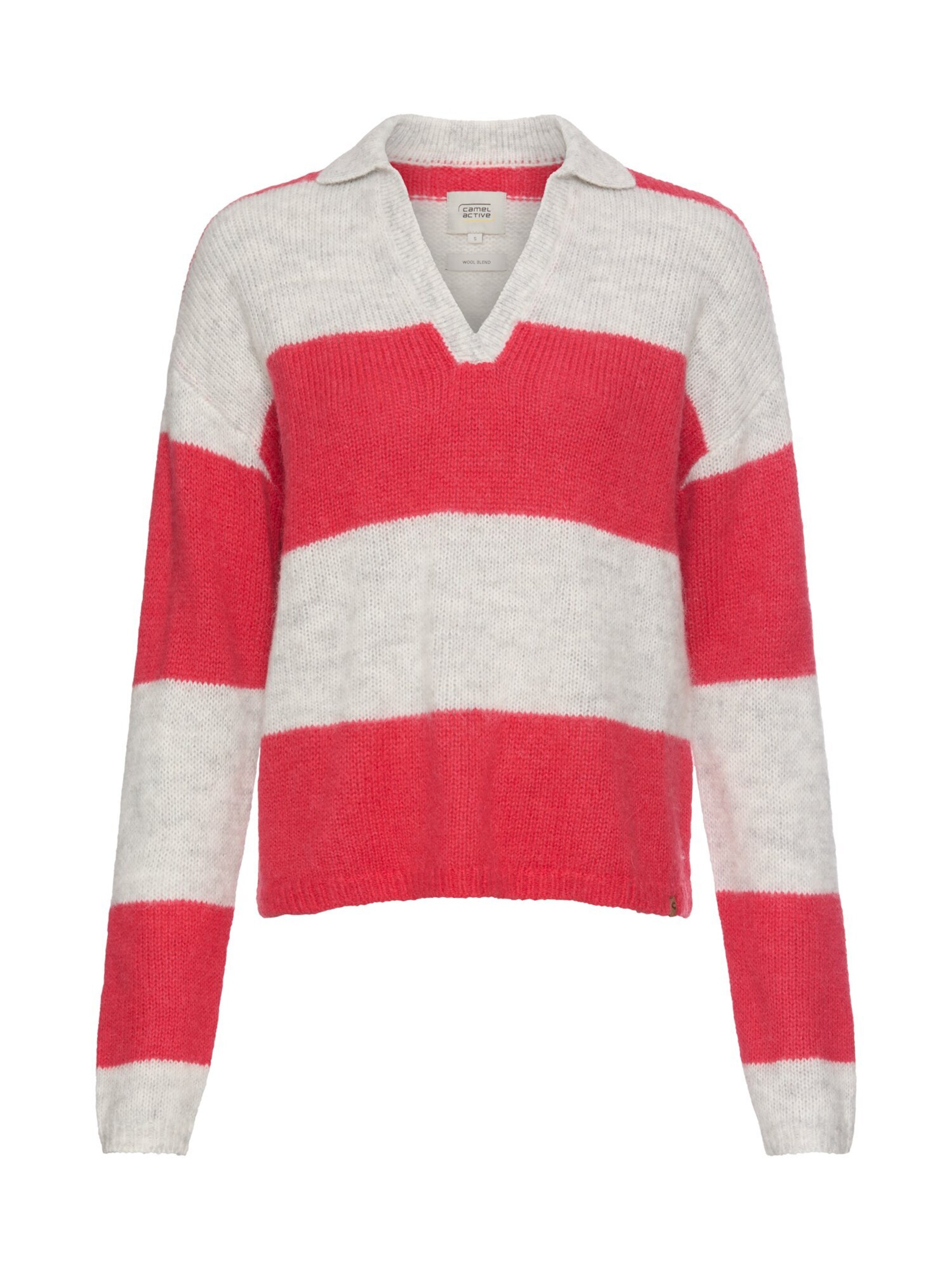 CAMEL ACTIVE Strickpullover mit Hemdkragen in Rot: Vorderseite