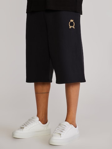 SikSilk Regular Pants in Black: front