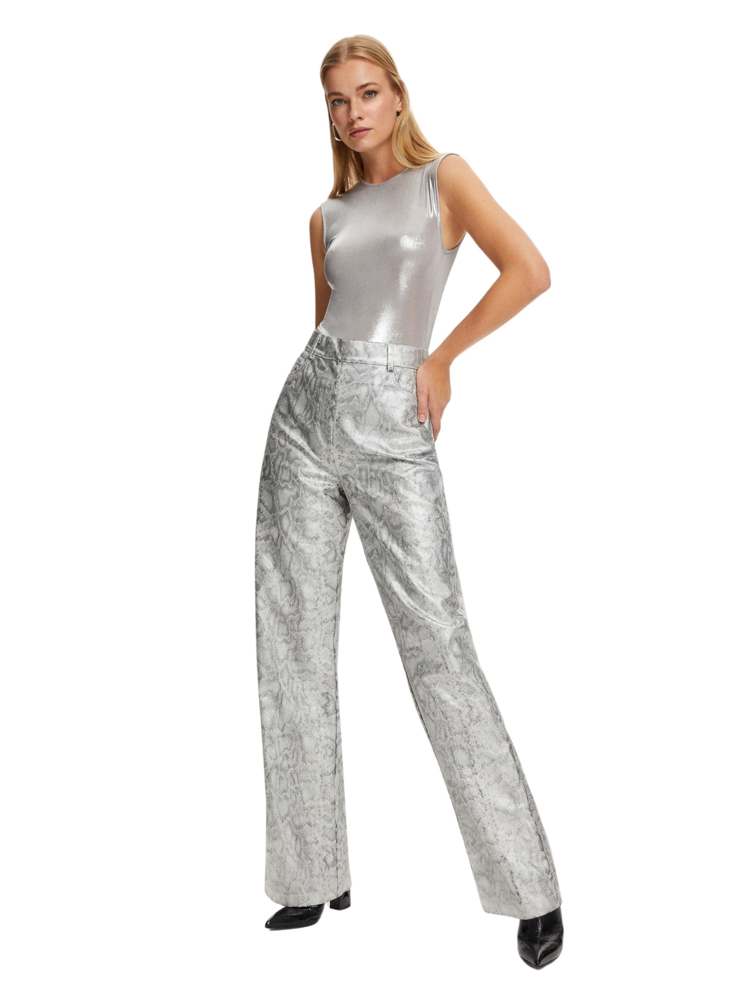 Pantalon jogging argenté femme new arrivals
