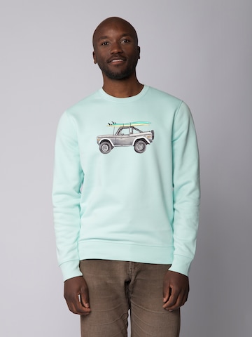 Watapparel Sweatshirt ' Surf Pickup ' in Blauw: voorkant