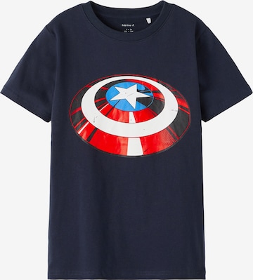 NAME IT Shirt 'Jalis Marvel' in Blue: front