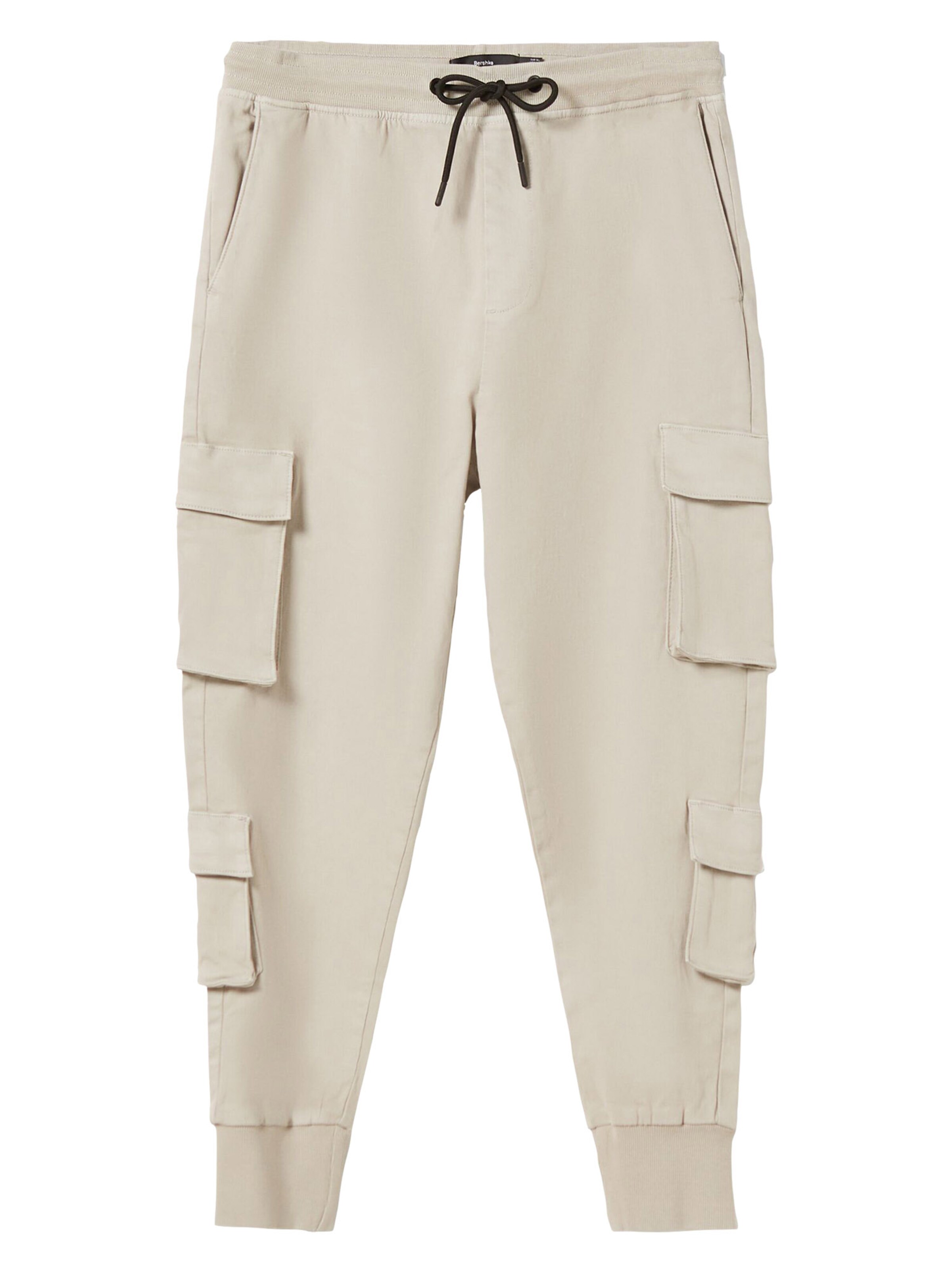 Bershka Regular Карго панталон в бежово: отпред