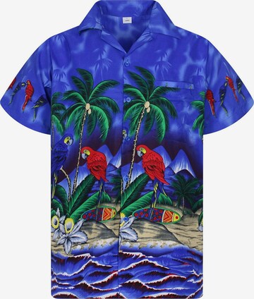 King Kameha T-shirt 'Parrot' i blå: framsida
