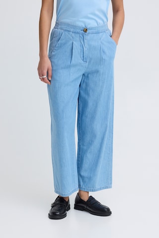 ICHI Wide leg Jeans 'ICHBarcy' in Blauw: voorkant