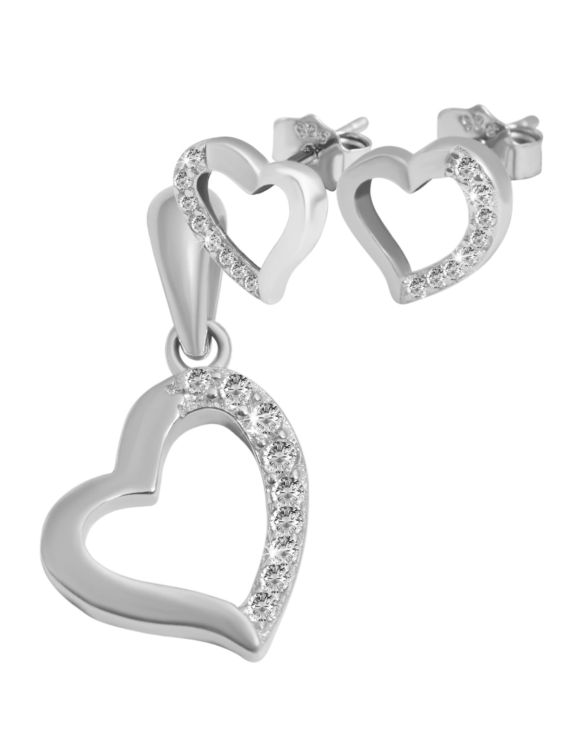 Akzent Jewelry Set 'Edelstahl silber' in Silver: front