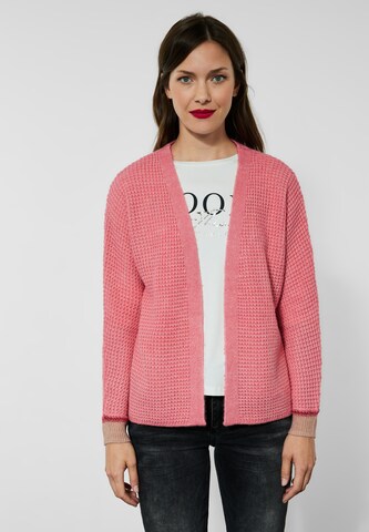 STREET ONE Gebreid vest in Roze: voorkant