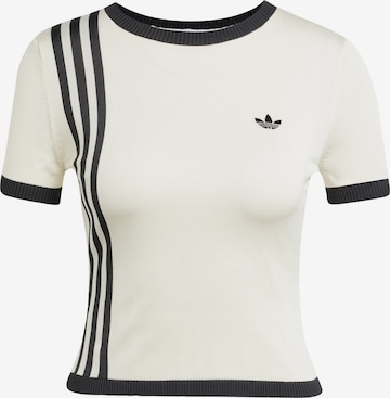 balta ADIDAS ORIGINALS Megztinis 'Knitted 3-Stripes Short': priekis