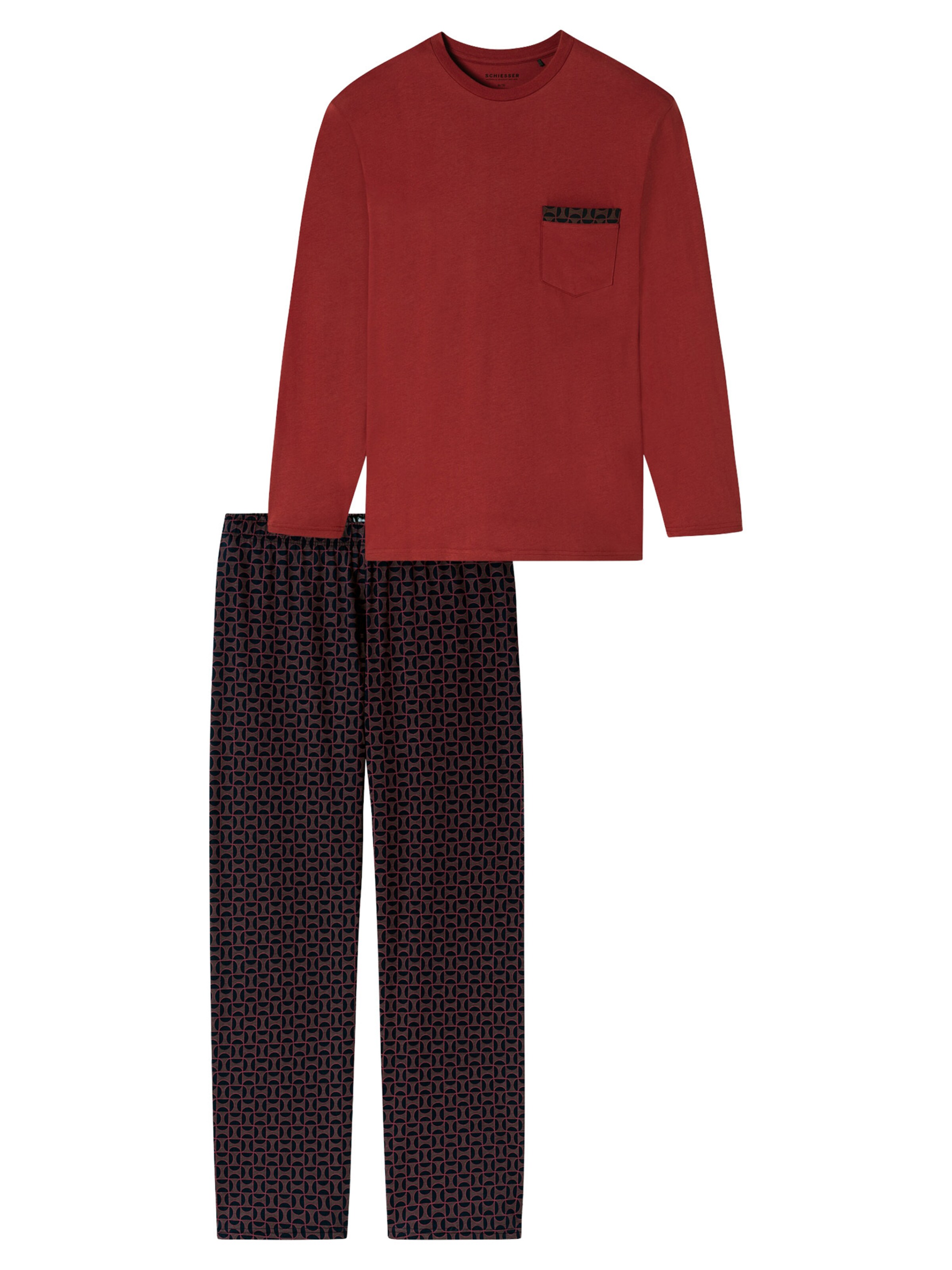 Pyjama long ' Comfort Nightwear ' SCHIESSER en rouge : devant