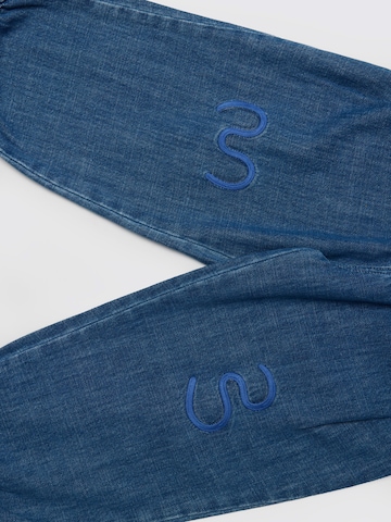 Maru + Bo Wide Leg Jeans 'EMBROIDERED BALLOON JEANS' i blå