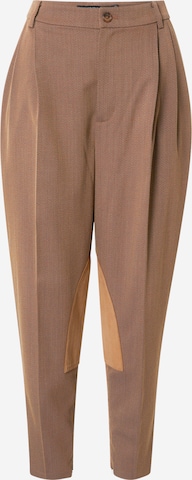 Lauren Ralph Lauren - Tapered Pantalón plisado 'JANANN' en beige: frente