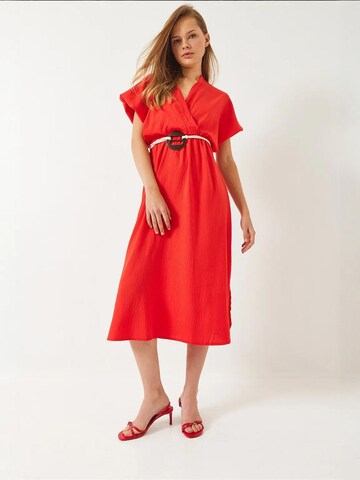 Bianco Lucci Jurk in Rood