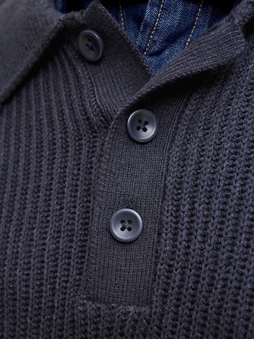 JACK & JONES Svetr 'JJPANNEL' – modrá
