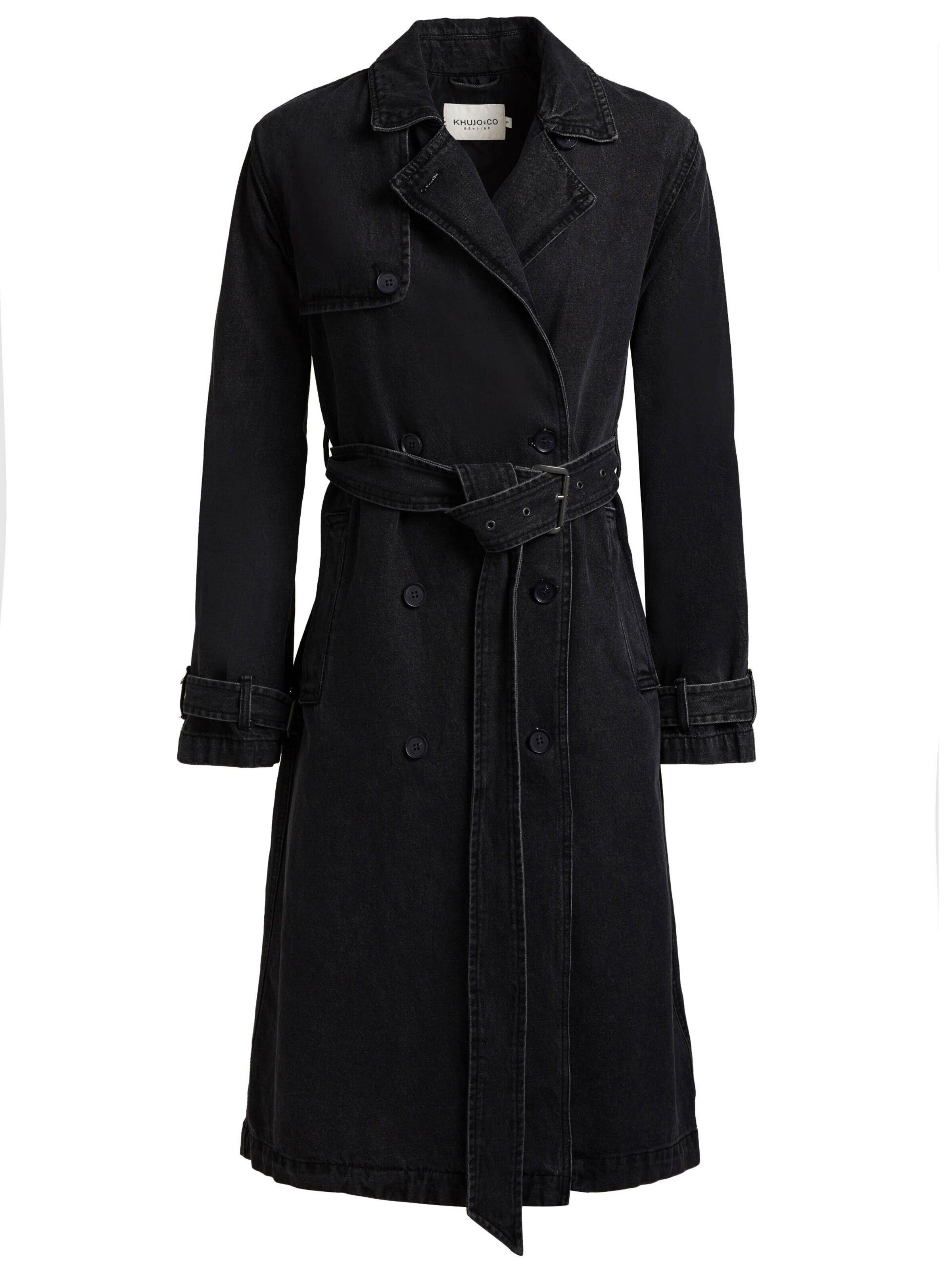 Manteau mi-saison 'HERA' khujo en noir : devant