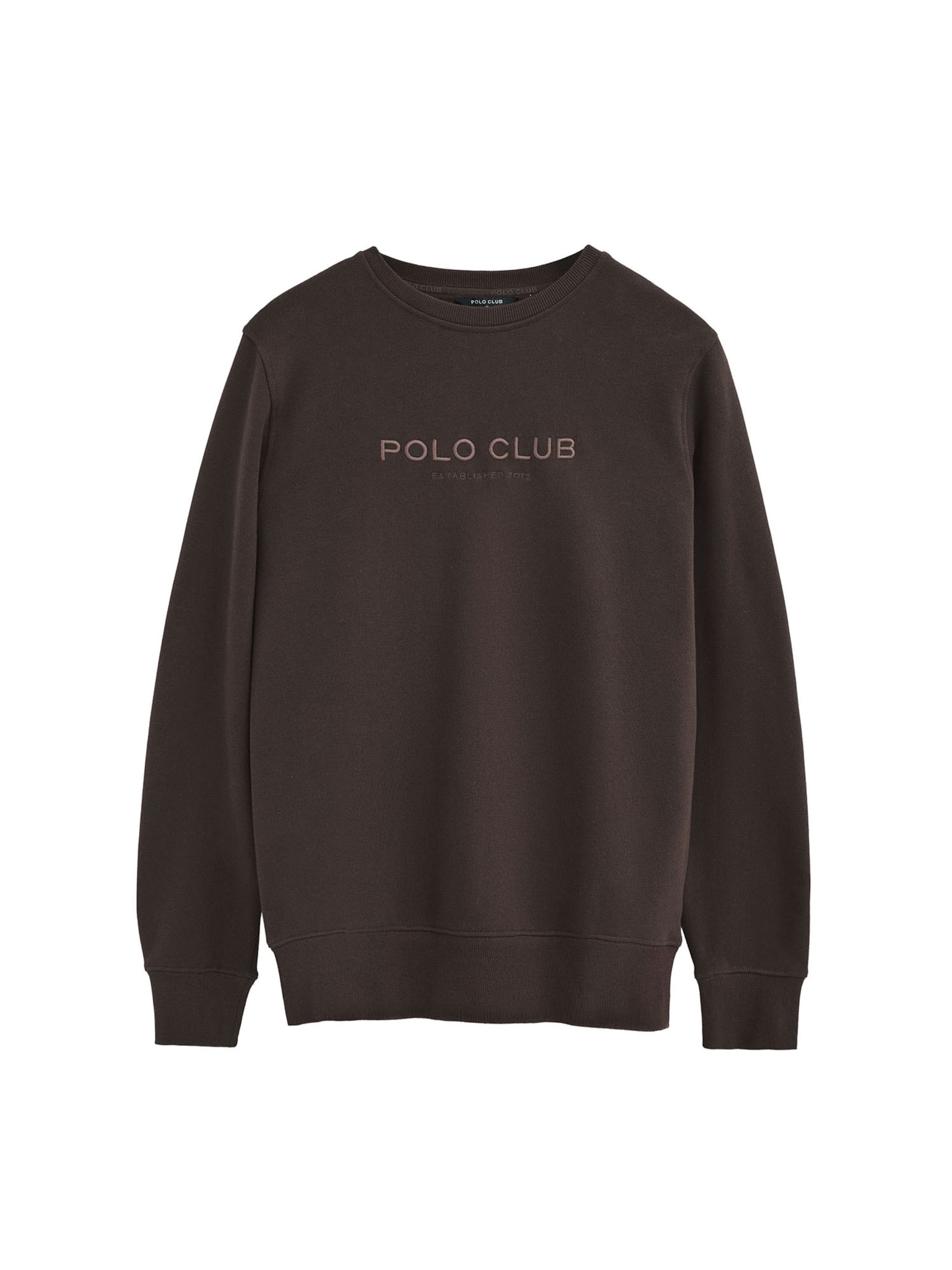 Polo Club Sweatshirt ' EST MINIMAL' in XXXL in Chocolate, Item view