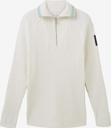 TOM TAILOR DENIM Sweater in White: front