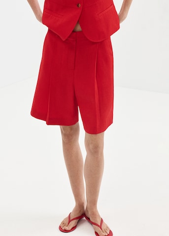 Wide leg Pantaloni con pieghe 'AVOCADO' di MANGO in rosso: frontale