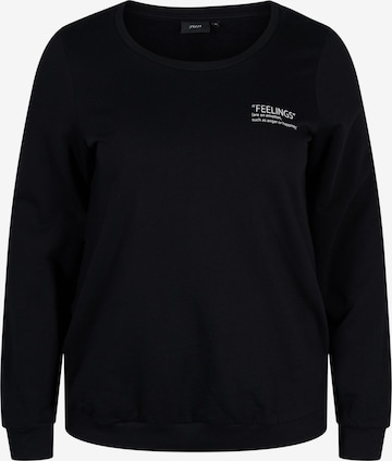 Zizzi Sweatshirt 'Nora' in Black: front