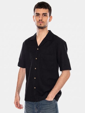 elvine Comfort fit Button Up Shirt 'NILIO_MS SHIRT' in Black: front