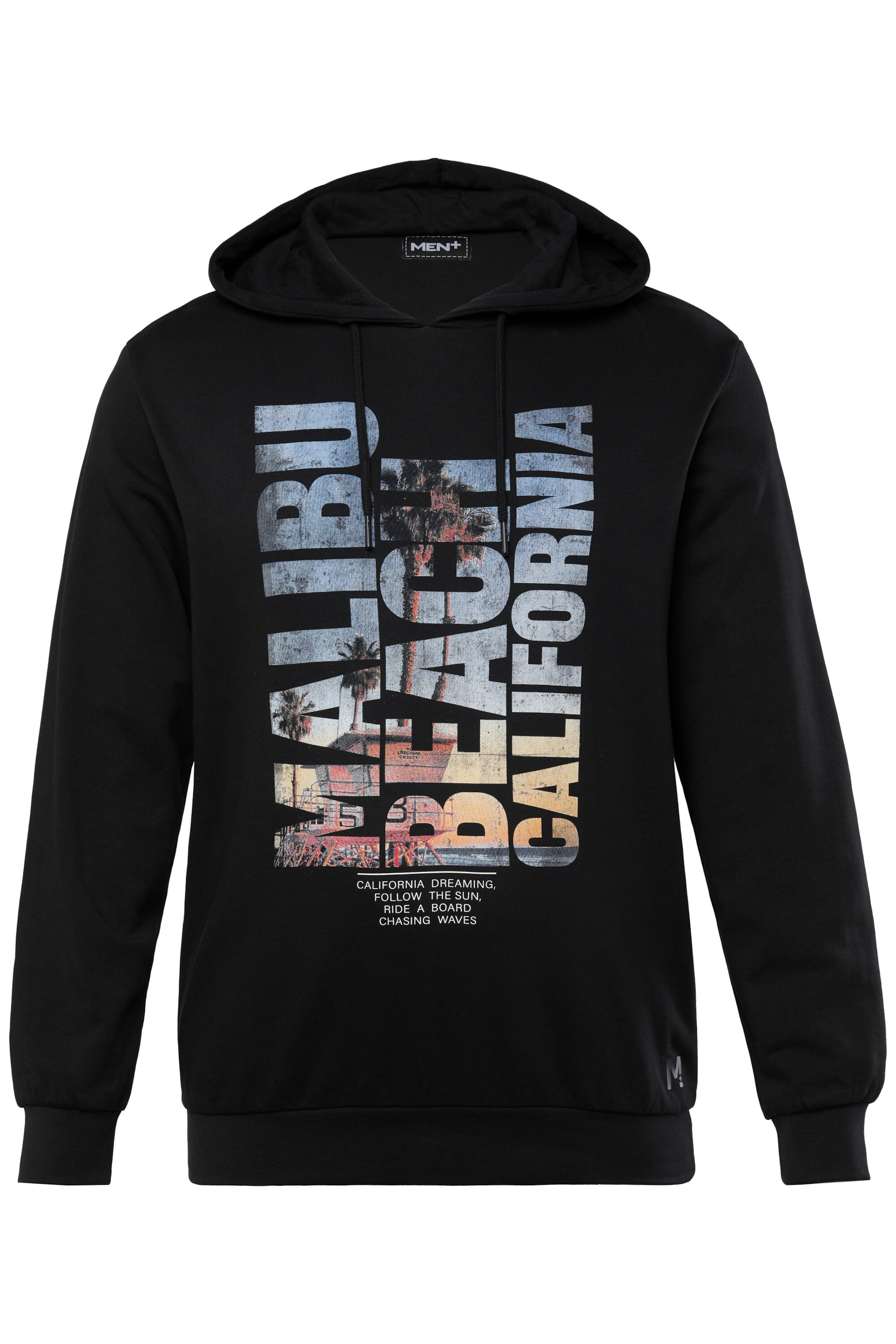 Men Plus Sweatshirt in Zwart: voorkant