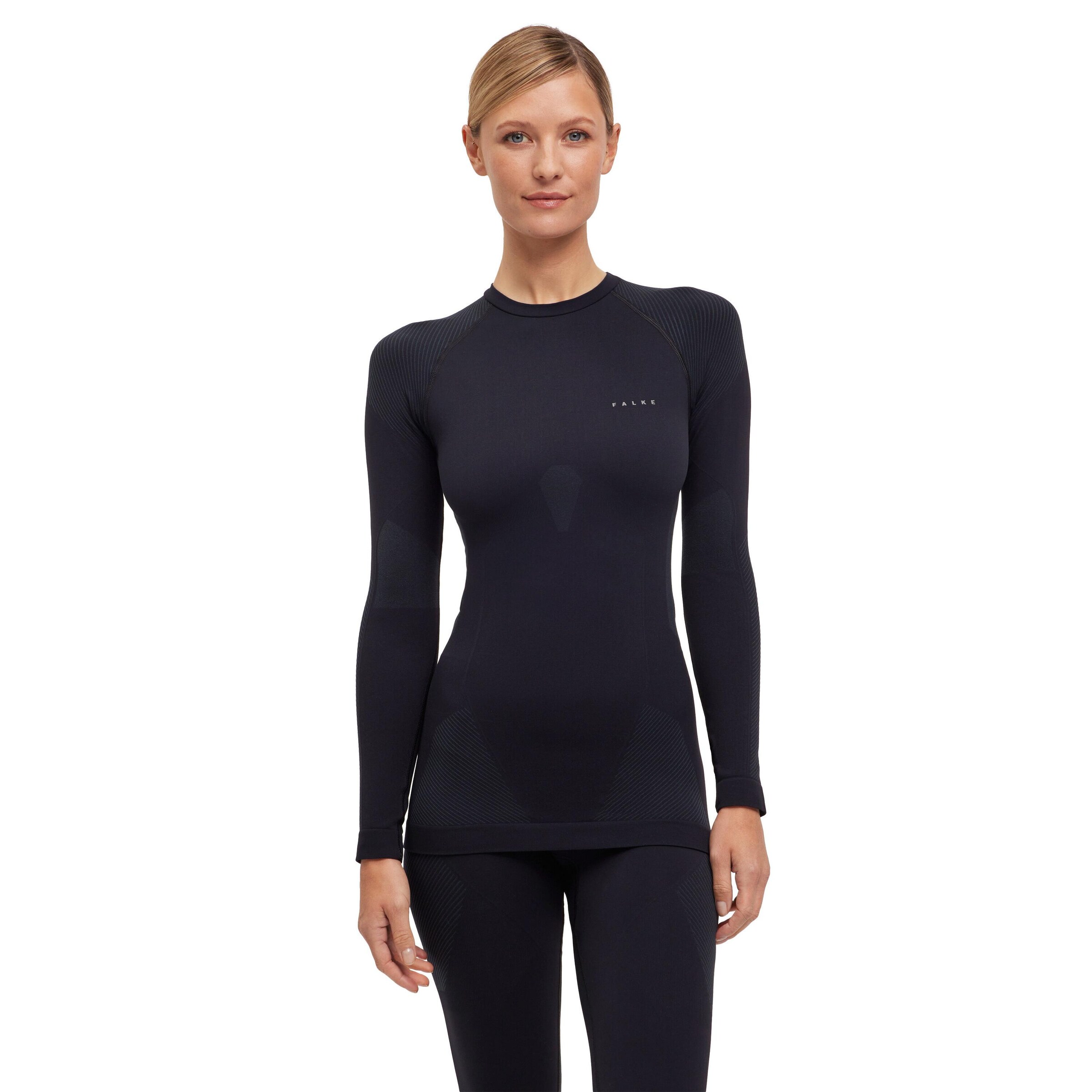FALKE Performance Shirt 'Warm' in Black: front
