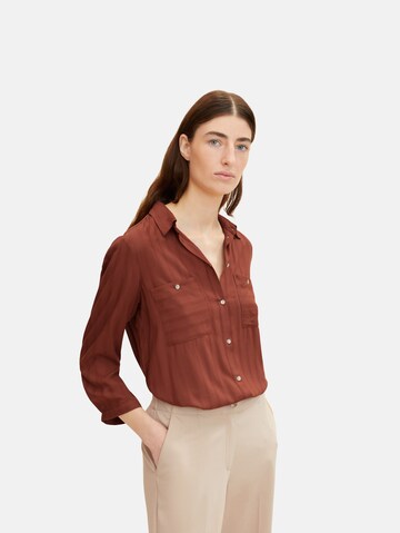 TOM TAILOR Blouse in Brown