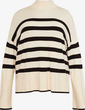 Pull-over 'HAPPINESS' Vero Moda Curve en beige : devant