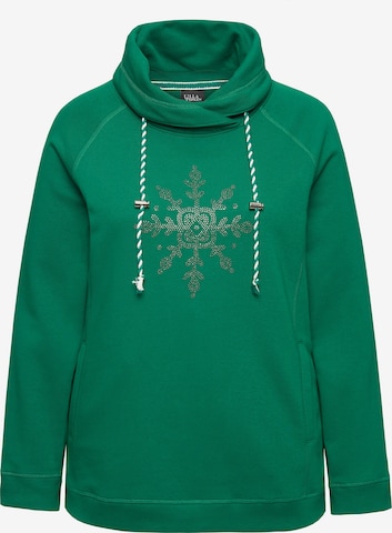 Sweat-shirt Ulla Popken en vert : devant