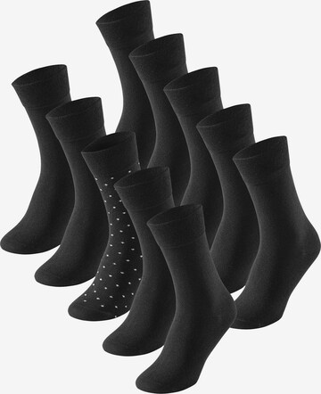 Chaussettes ' Cotton Fit ' SCHIESSER en noir : devant