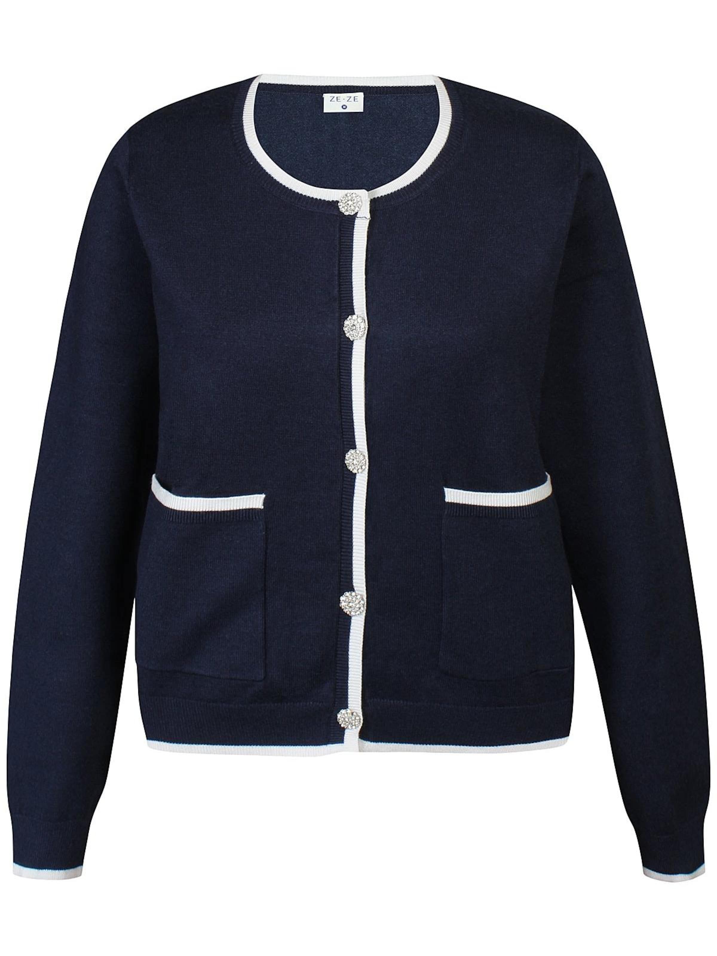 ze-ze Strickjacke 'Ciku 994' in Blau: Vorderseite