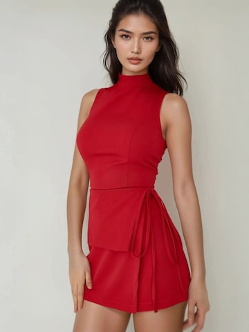 Tuta jumpsuit di Hiccup in rosso: frontale