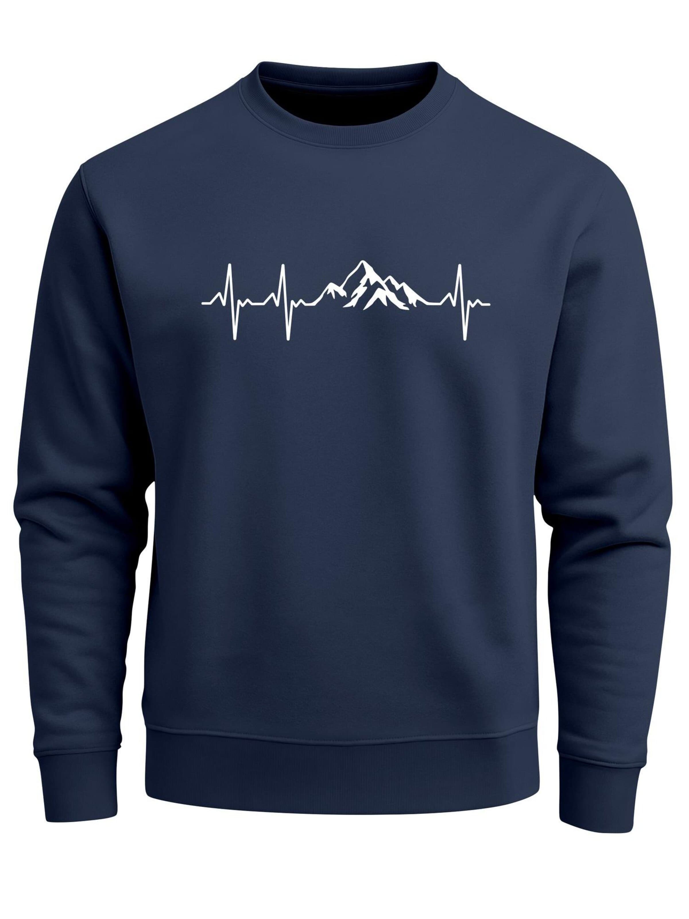 Neverless Sweatshirt 'Berg Herzschlag' in Blue: front