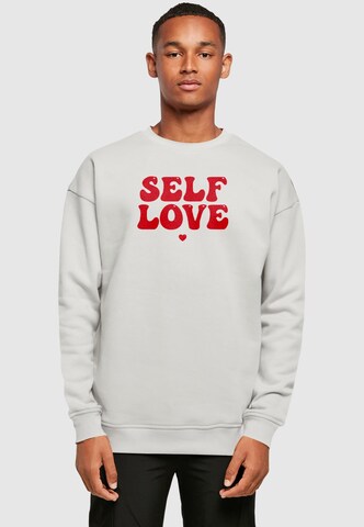 Merchcode Sweatshirt 'Self Love' in Grey: front
