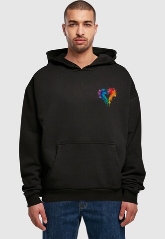 Merchcode Sweatshirt 'Pride Splash' in Zwart: voorkant
