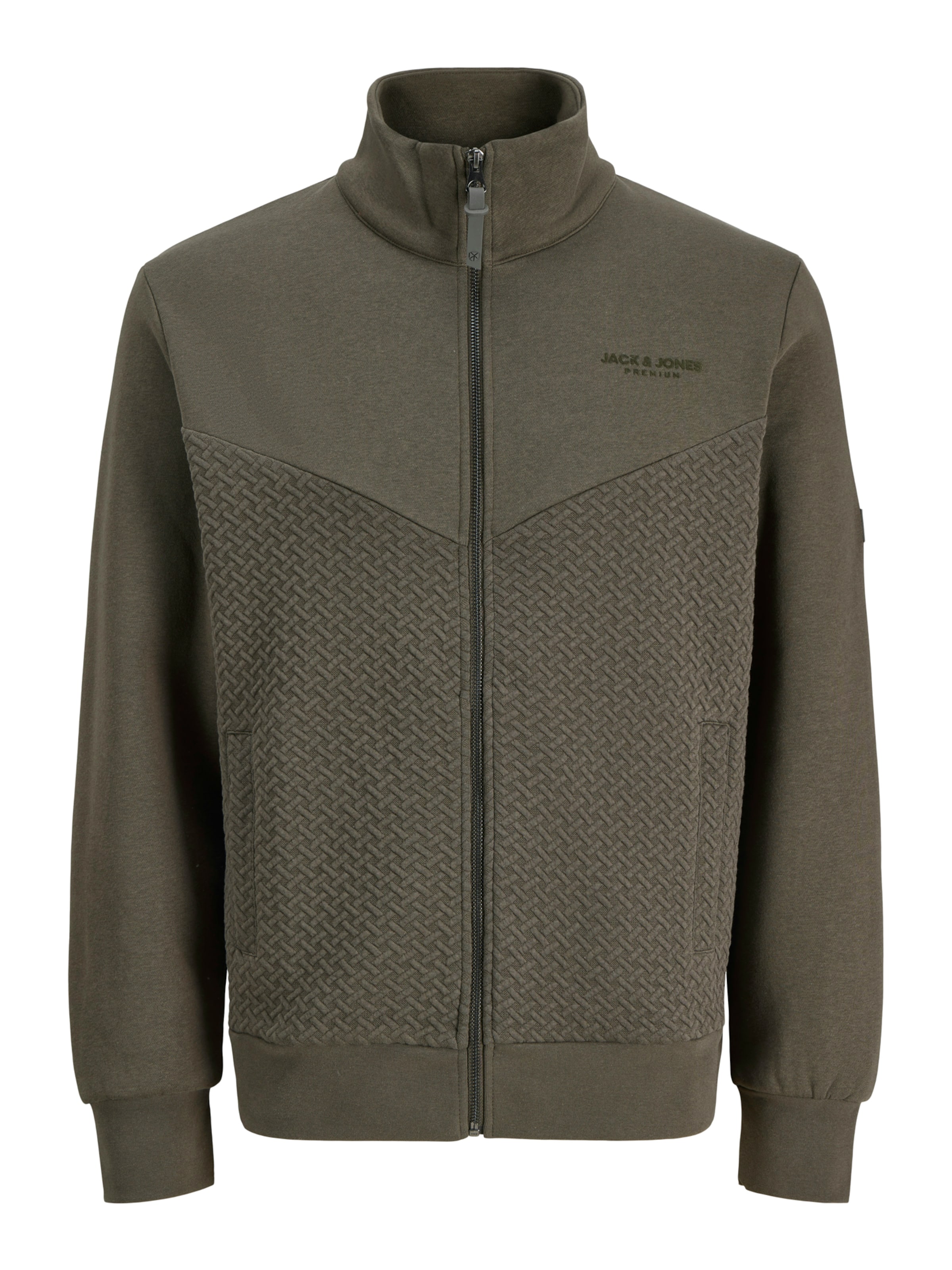 Jack & Jones Premium Sweatjacke 'JPRBLUFRANKIE' in Grün: Vorderseite