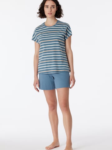 SCHIESSER Korte pyjama 'Casual Essentials' in Blauw: voorkant